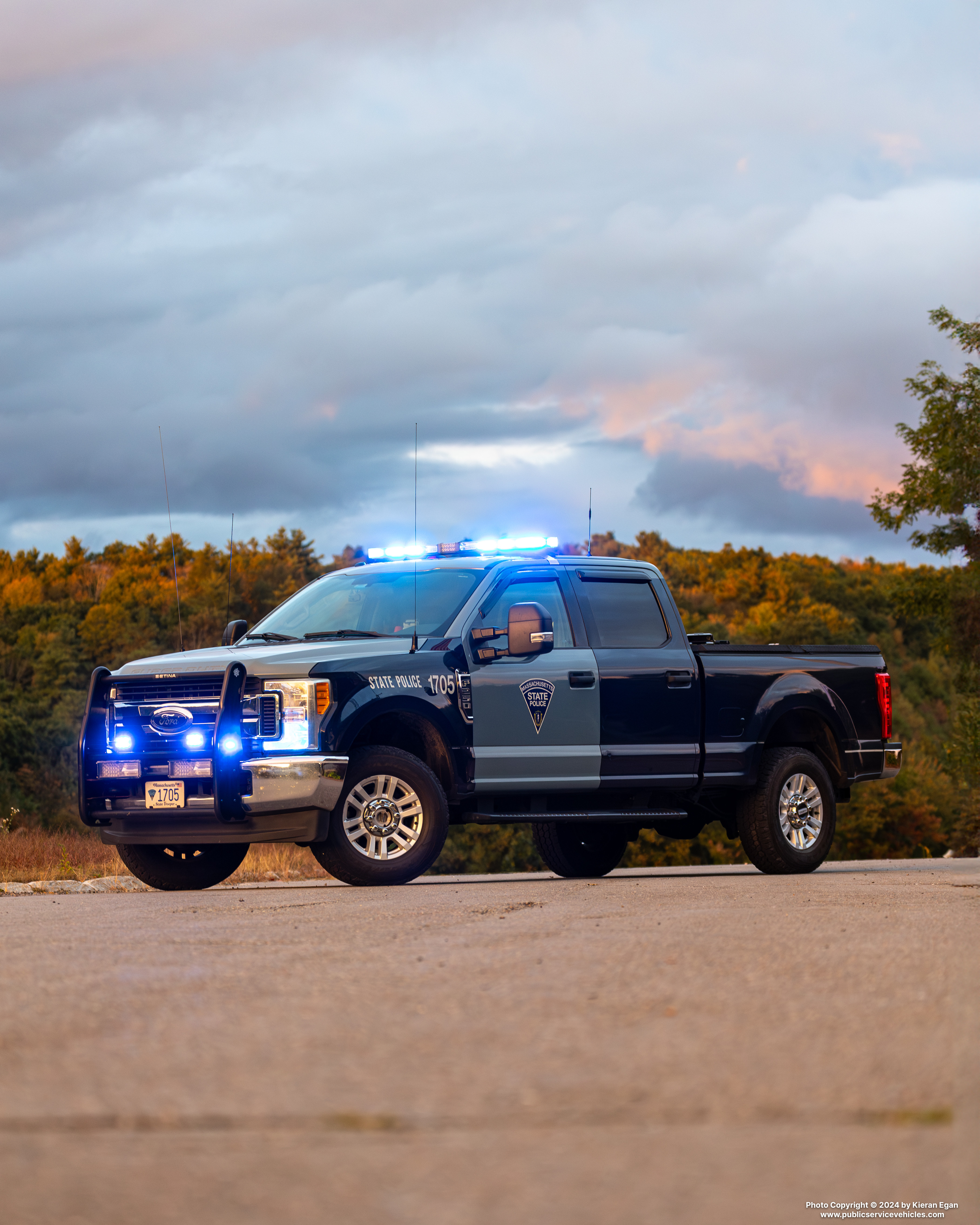 A photo  of Massachusetts State Police
            Cruiser 1705T, a 2017 Ford F-250 XLT Crew Cab             taken by Kieran Egan