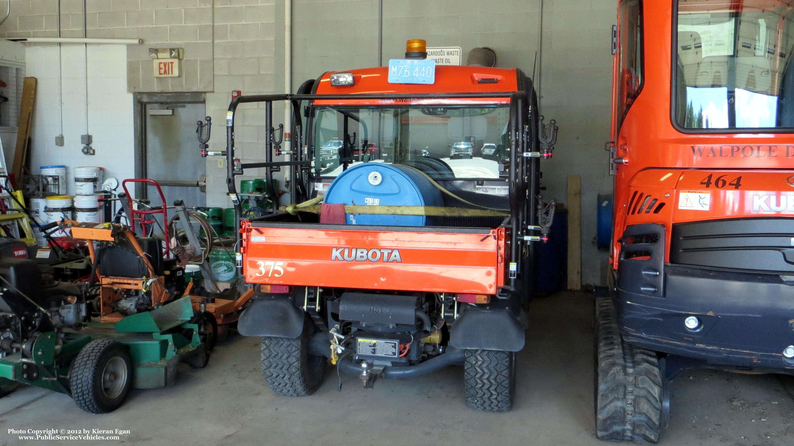 A photo  of Walpole Parks Department
            ATV 375, a 2008 Kubota UTV             taken by Kieran Egan