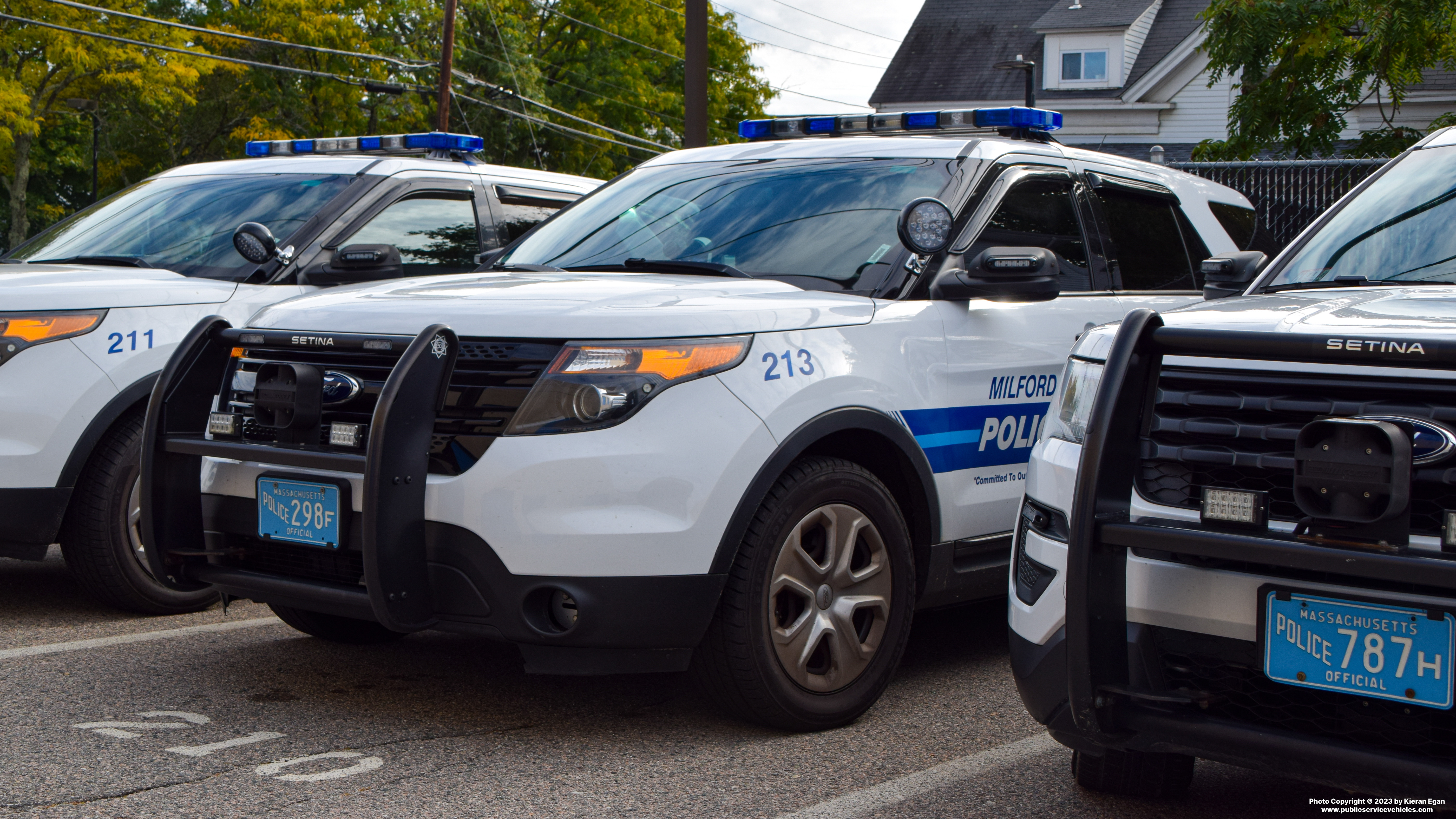 A photo  of Milford Police
            Cruiser 213, a 2013-2015 Ford Police Interceptor Utility             taken by Kieran Egan