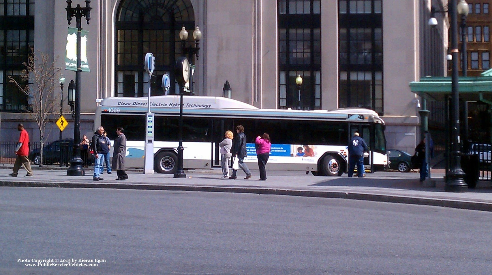 A photo  of Rhode Island Public Transit Authority
            Bus 1069, a 2010 Gillig BRT HEV             taken by Kieran Egan