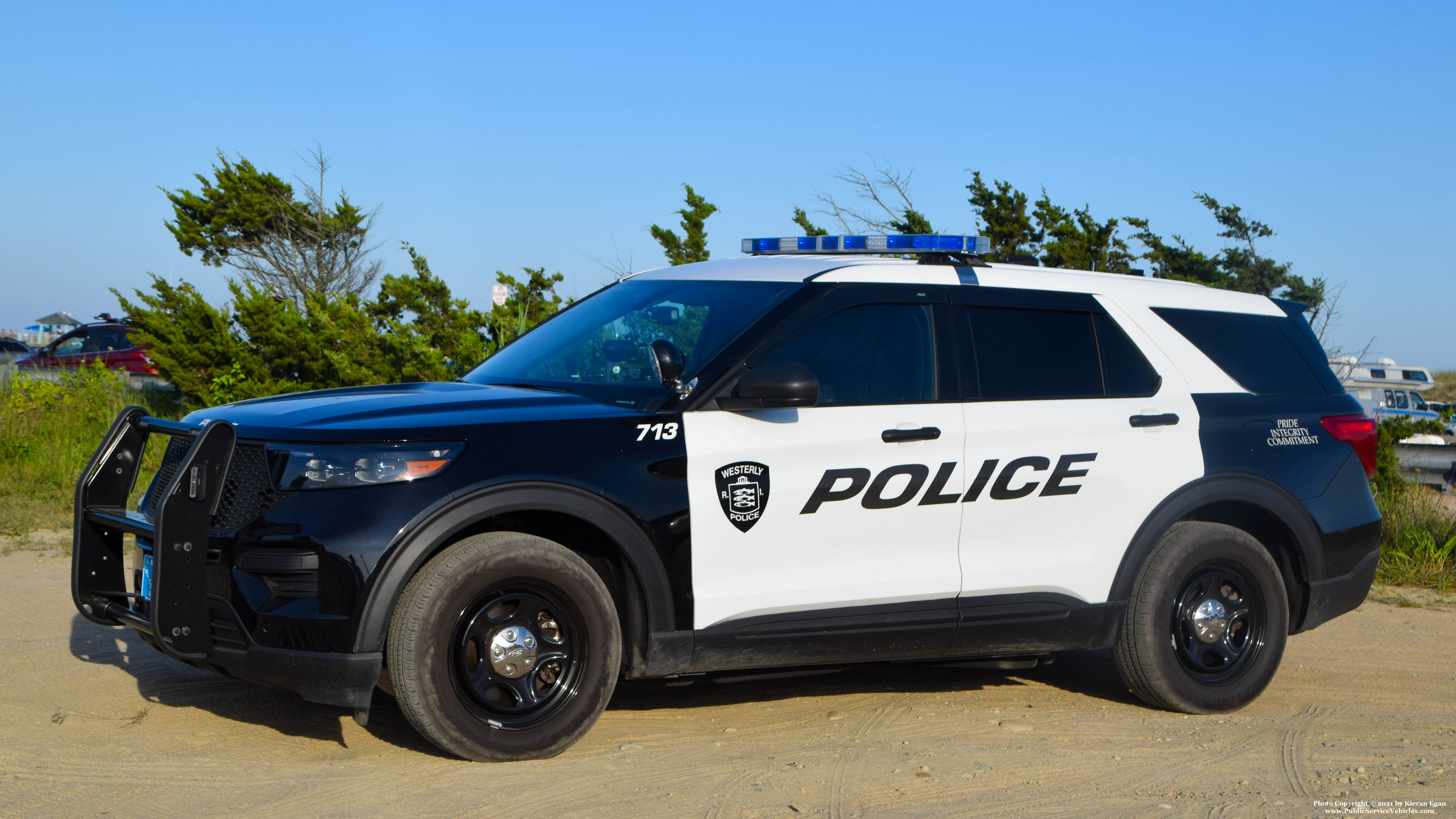 A photo  of Westerly Police
            Cruiser 713, a 2020 Ford Police Interceptor Utility             taken by Kieran Egan