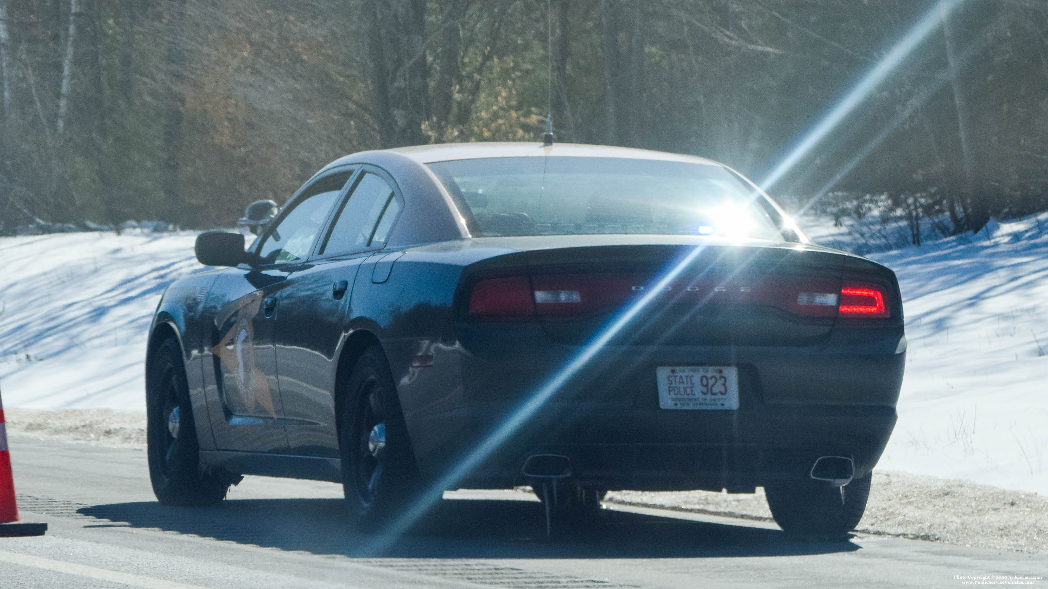 A photo  of New Hampshire State Police
            Cruiser 923, a 2011-2014 Dodge Charger             taken by Kieran Egan