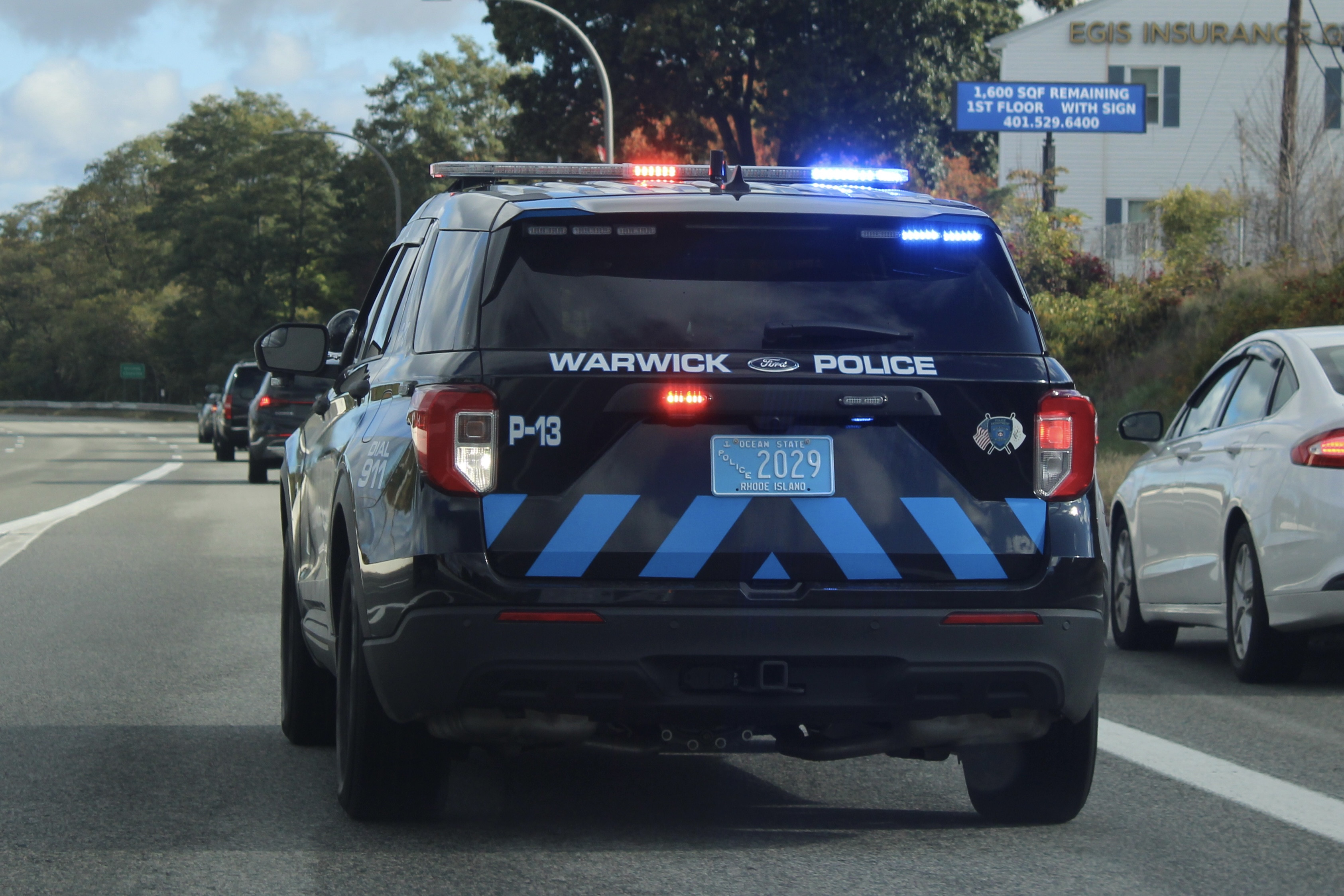 A photo  of Warwick Police
            Cruiser P-13, a 2022 Ford Police Interceptor Utility             taken by @riemergencyvehicles