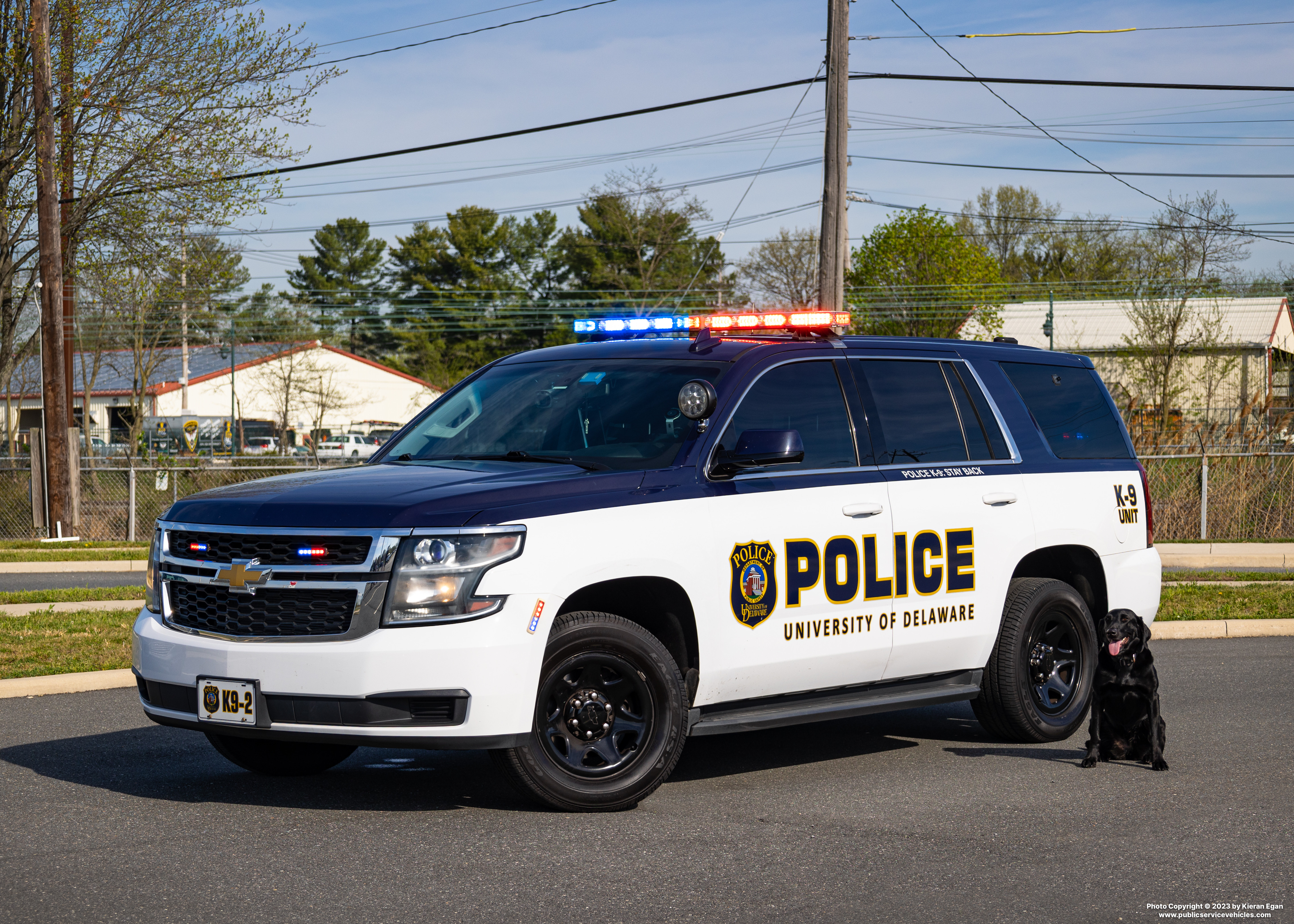 A photo  of University of Delaware Police
            K9-2, a 2015-2019 Chevrolet Tahoe             taken by Kieran Egan