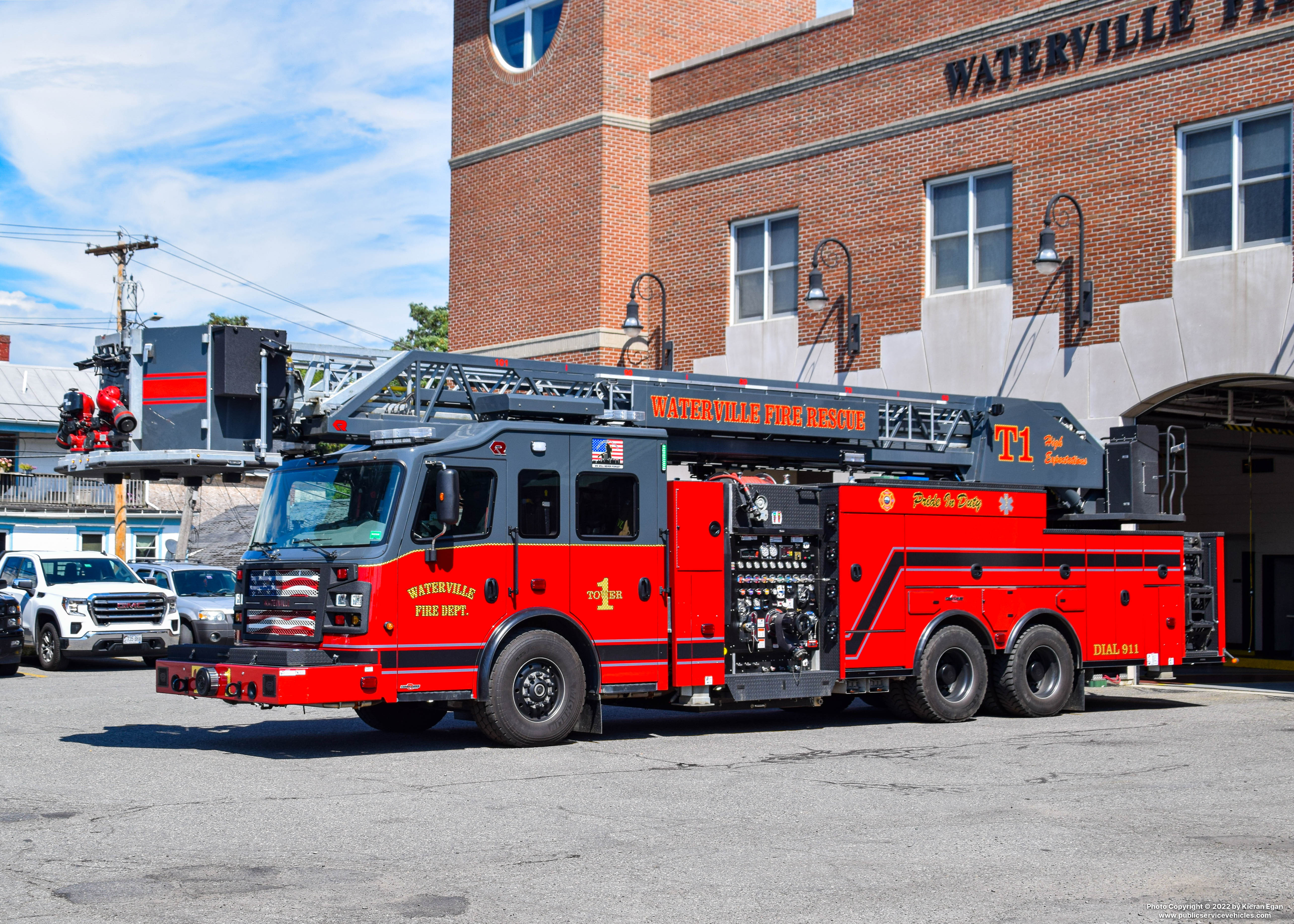 A photo  of Waterville Fire
            Tower 1, a 2021 Rosenbauer Cobra             taken by Kieran Egan