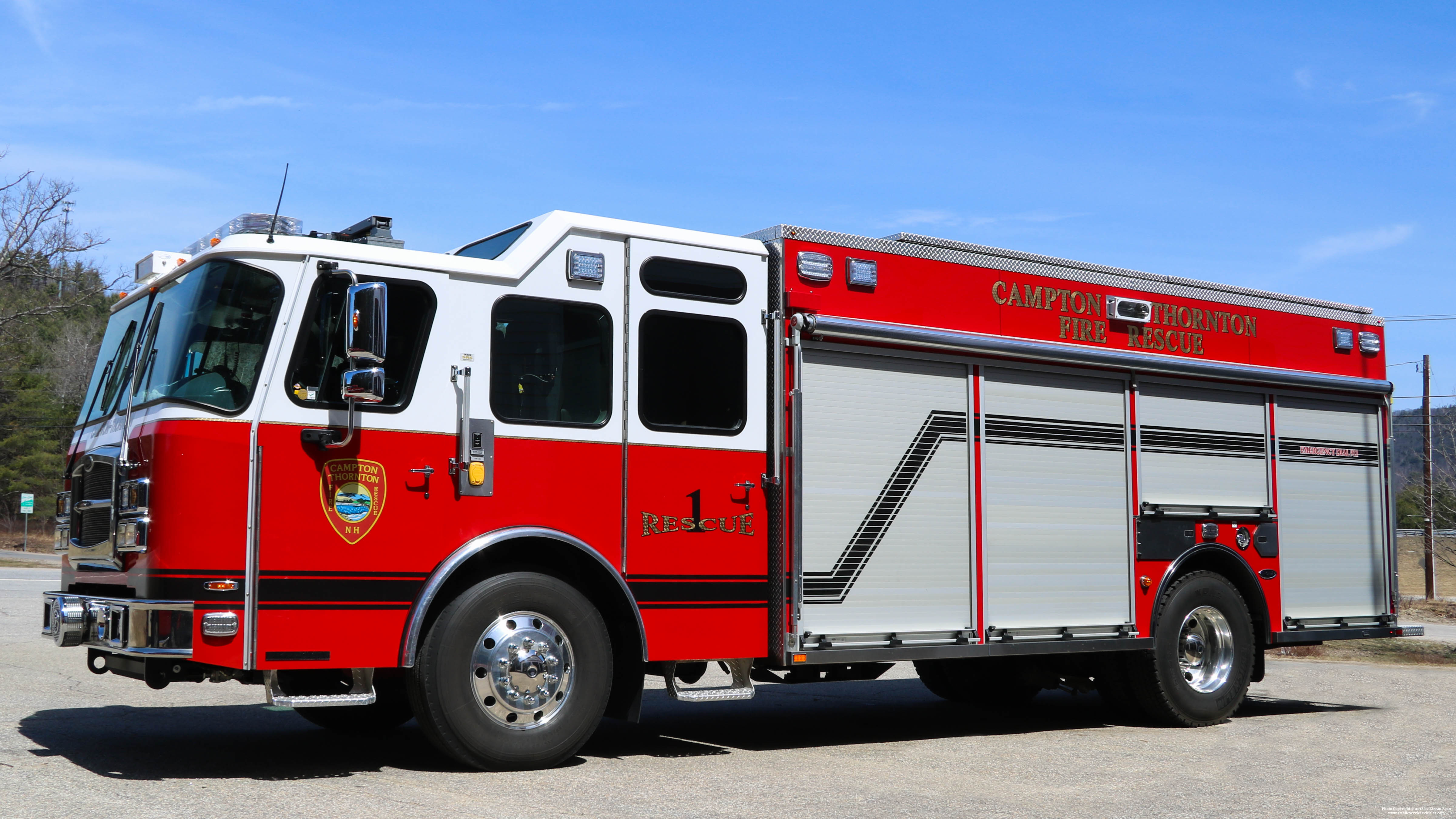 A photo  of Campton-Thornton Fire
            35 Rescue 1, a 2017 E-One Typhoon             taken by Kieran Egan