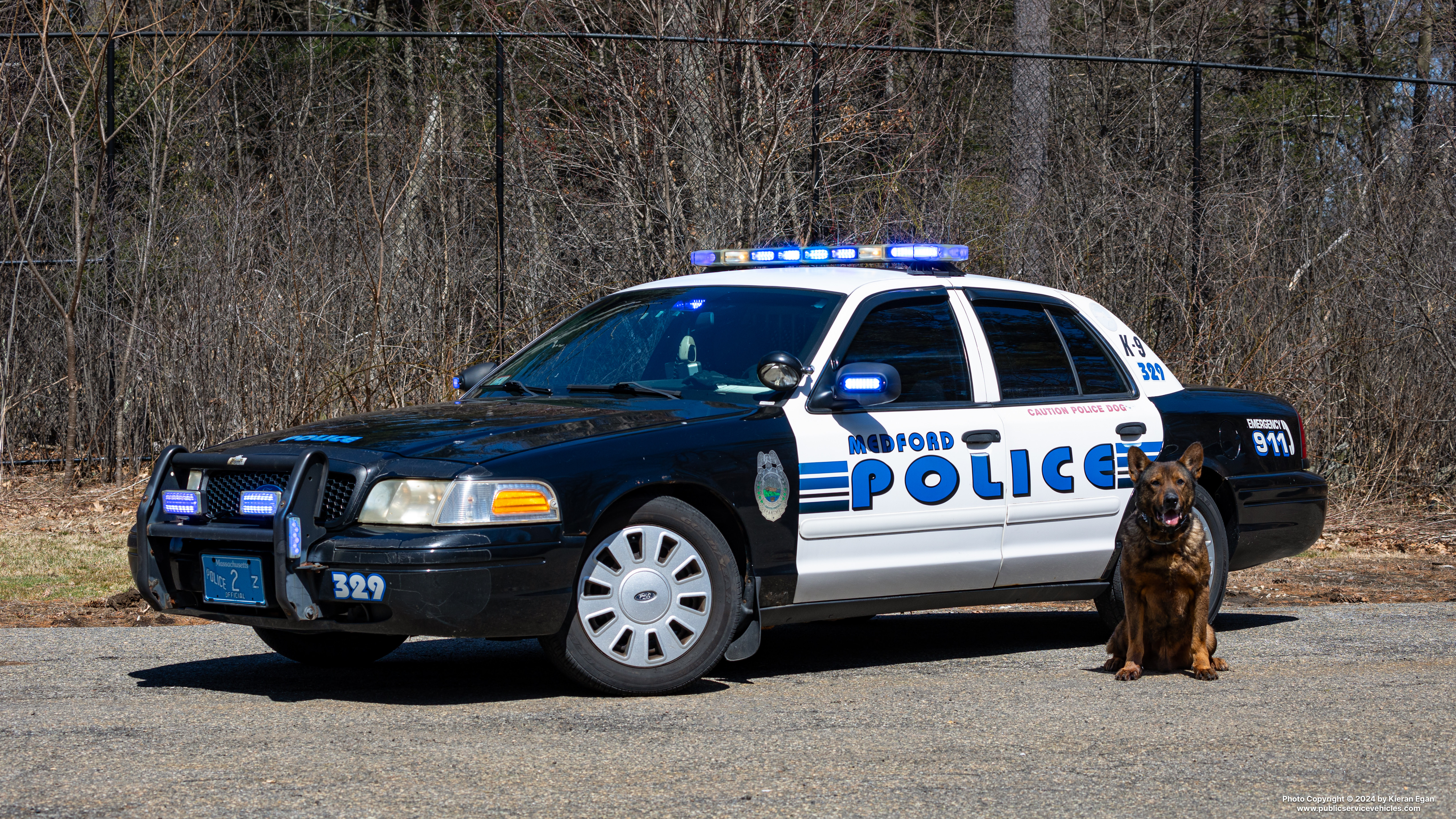 A photo  of Medford Police
            Cruiser 329, a 2008 Ford Crown Victoria Police Interceptor             taken by Kieran Egan