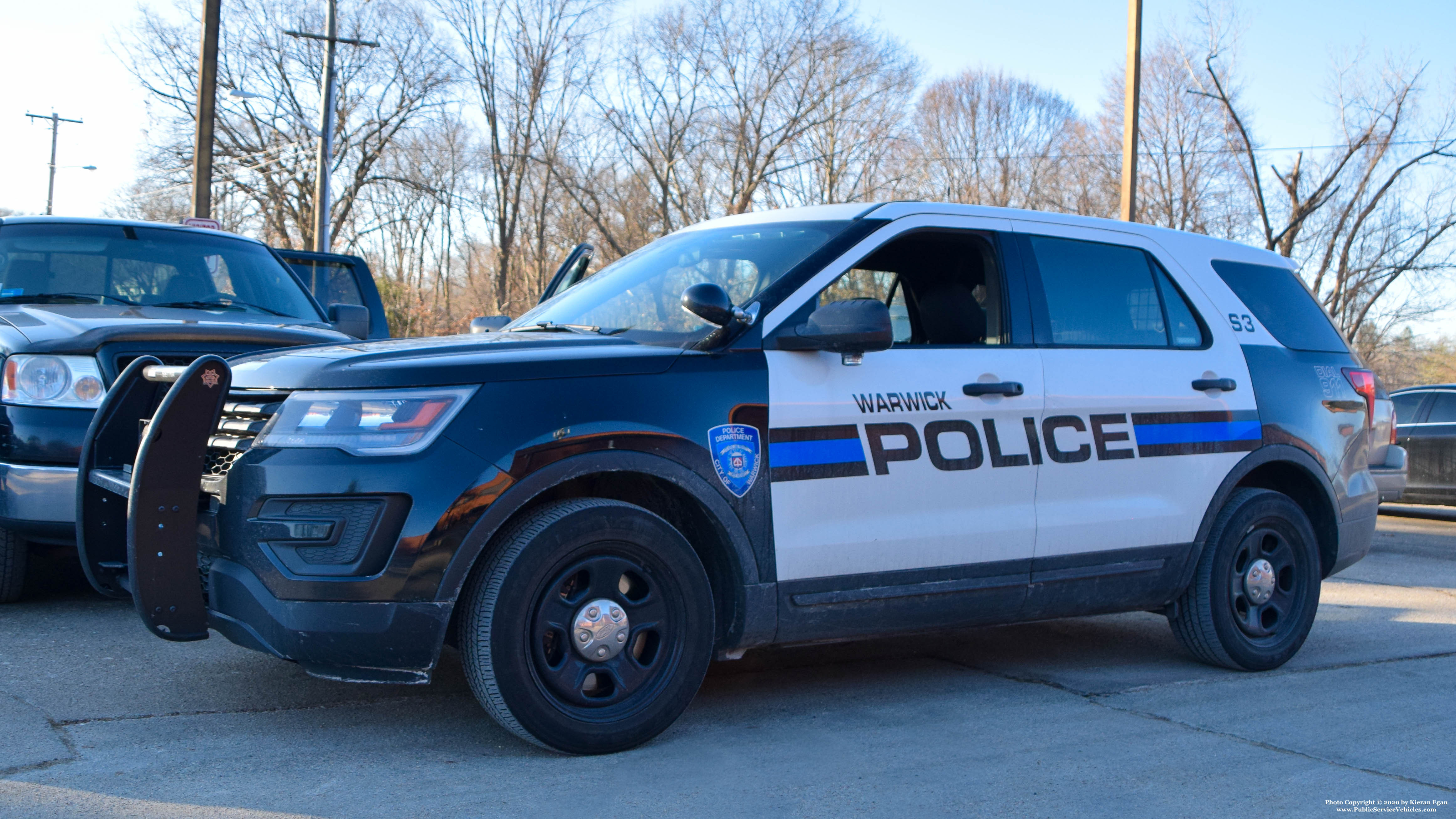 A photo  of Warwick Police
            Cruiser S-3, a 2017 Ford Police Interceptor Utility             taken by Kieran Egan