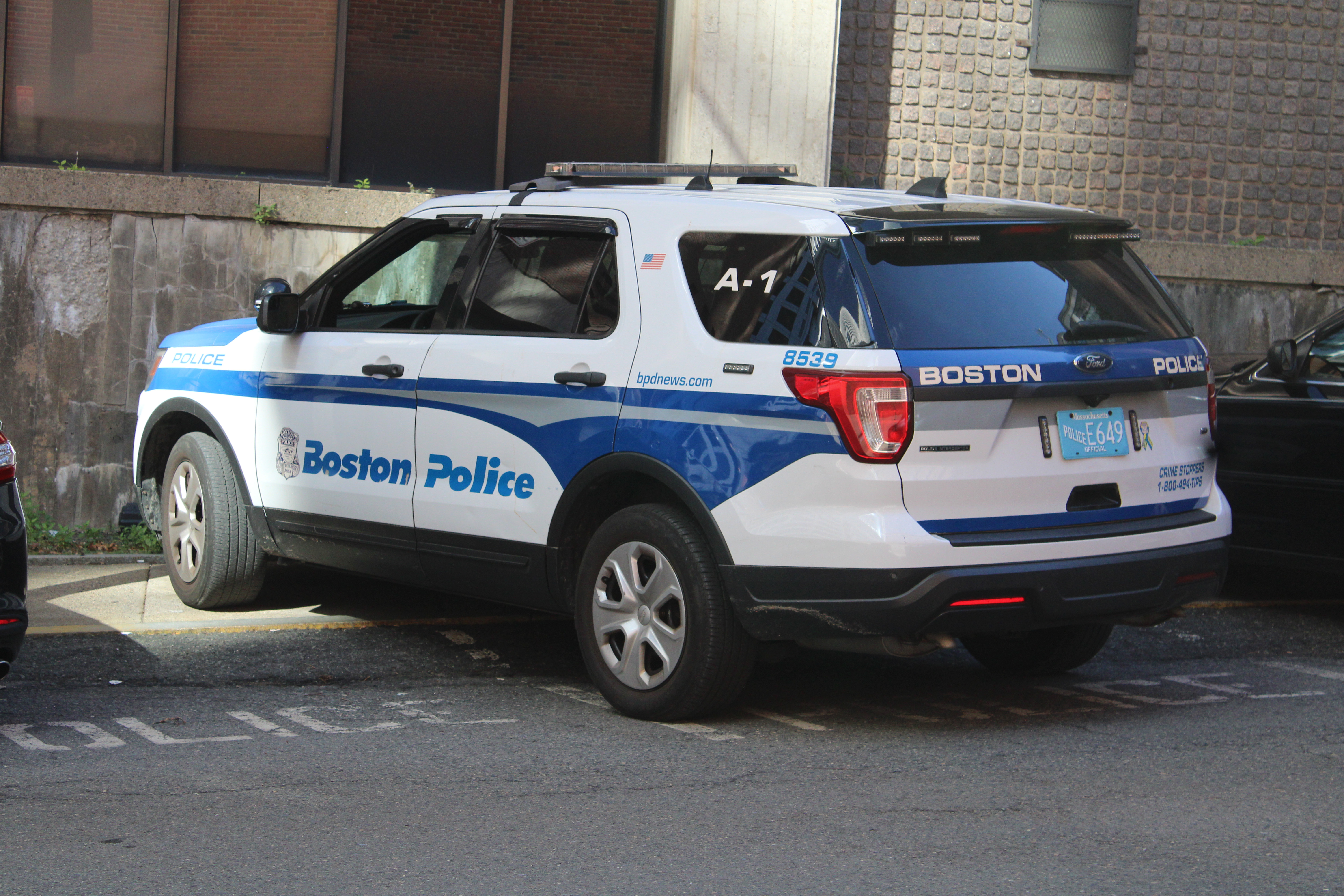 A photo  of Boston Police
            Cruiser 8539, a 2018 Ford Police Interceptor Utility             taken by @riemergencyvehicles