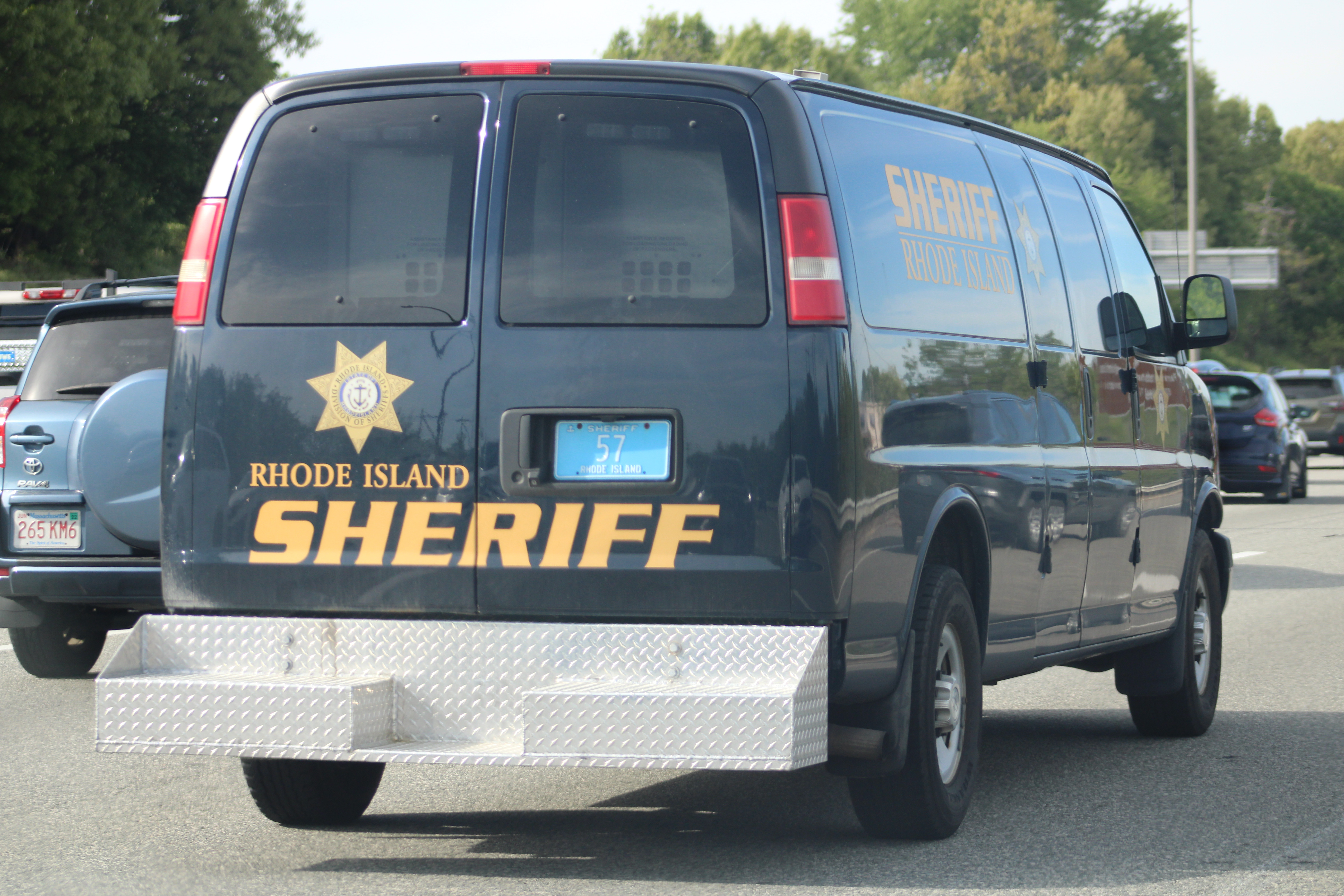 A photo  of Rhode Island Division of Sheriffs
            Van 57, a 2003-2022 Chevrolet Express             taken by @riemergencyvehicles