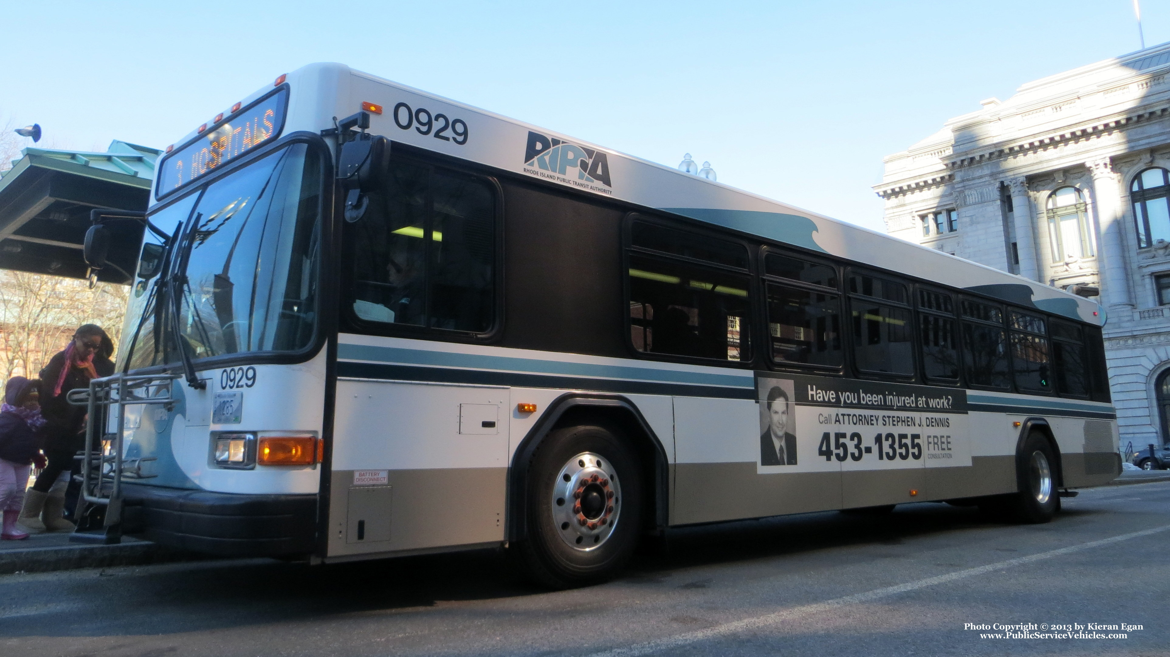 A photo  of Rhode Island Public Transit Authority
            Bus 0929, a 2009 Gillig Low Floor             taken by Kieran Egan