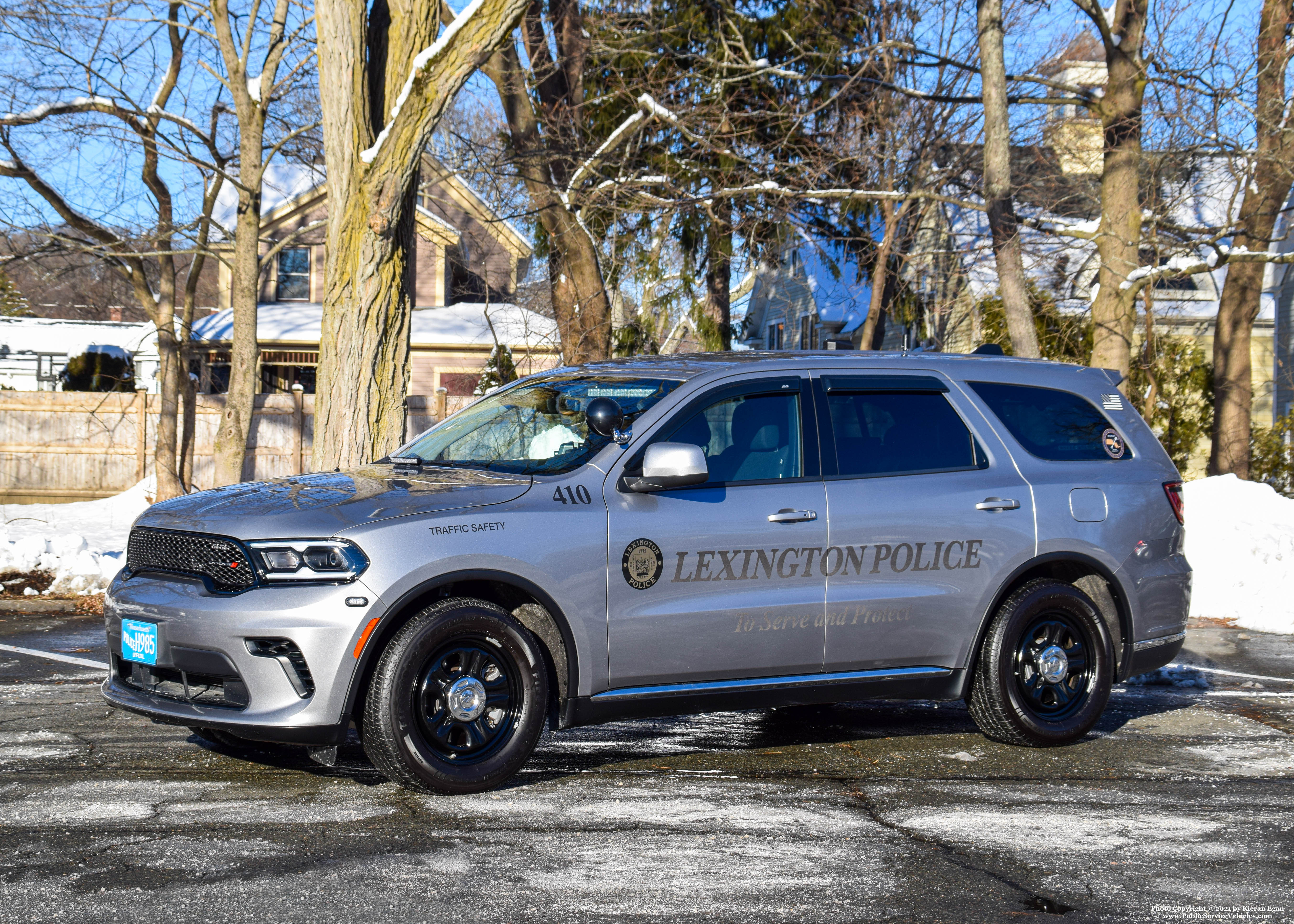 A photo  of Lexington Police
            Cruiser 410, a 2021 Dodge Durango             taken by Kieran Egan