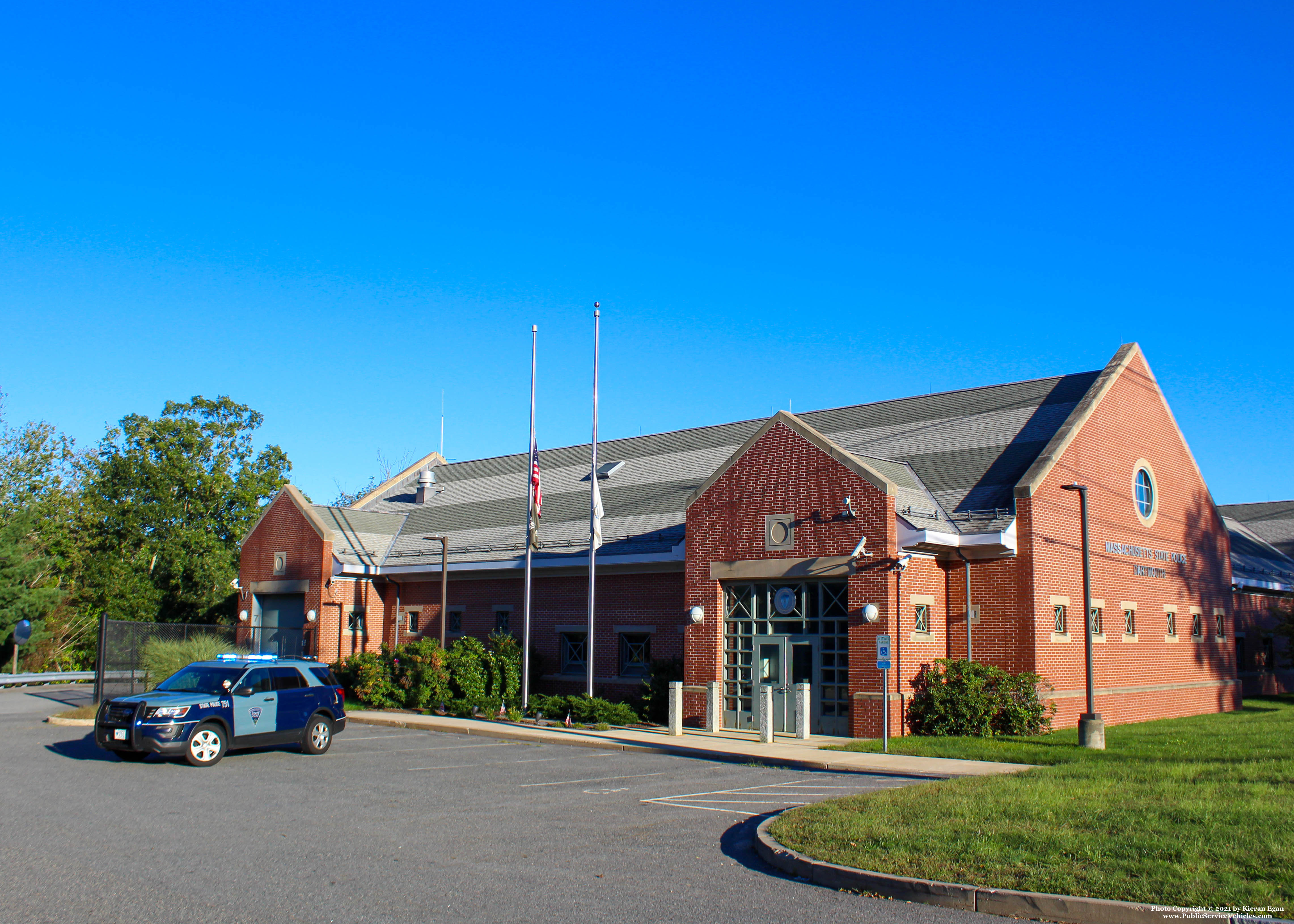 A photo  of Massachusetts State Police
            Cruiser 751, a 2019 Ford Police Interceptor Utility             taken by Kieran Egan