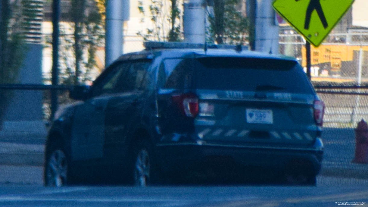 A photo  of Massachusetts State Police
            Cruiser 589, a 2018 Ford Police Interceptor Utility             taken by Kieran Egan