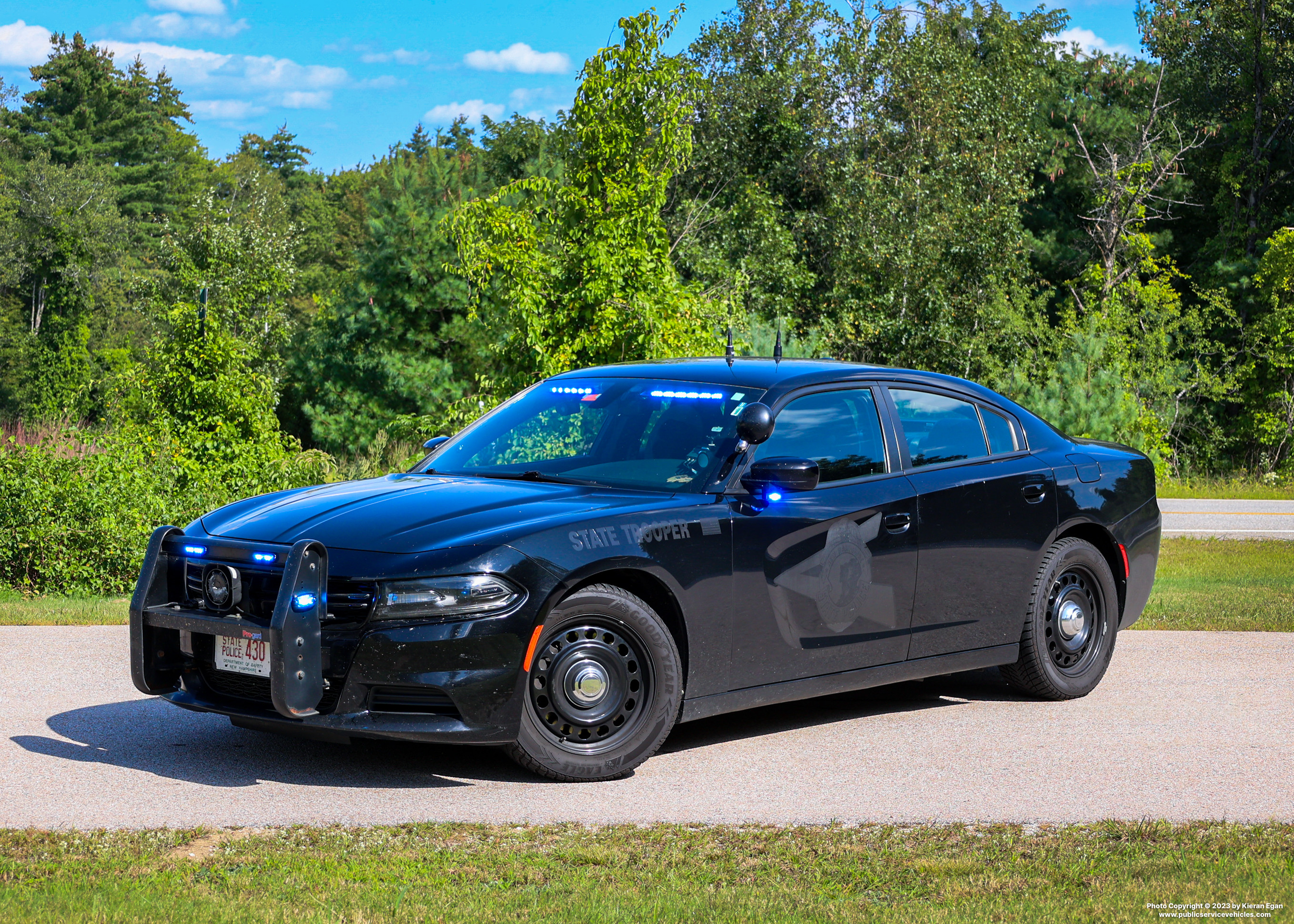 A photo  of New Hampshire State Police
            Cruiser 430, a 2018 Dodge Charger             taken by Kieran Egan